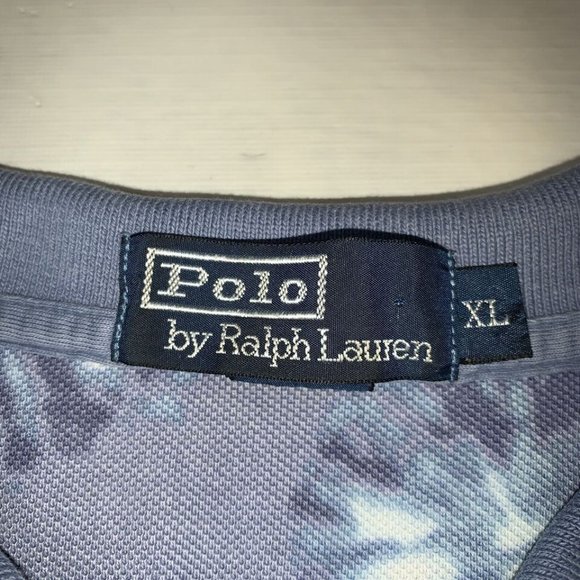 Ralph Lauren polo golf shirt blue on blue SPLOT pattern SIZE XL SEE MEASUREMENTS - Picture 3 of 6